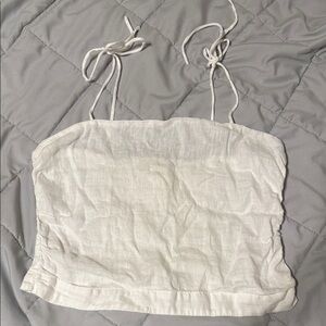 H&M 100% LINEN White Camisole Top
